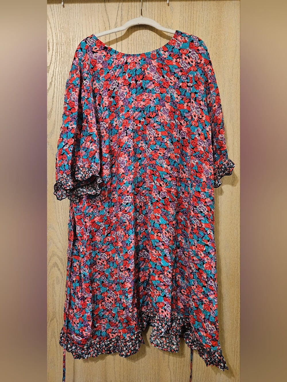 Rixo x Target Floral Red & Teal Cotton-Blend Women’s Dress
